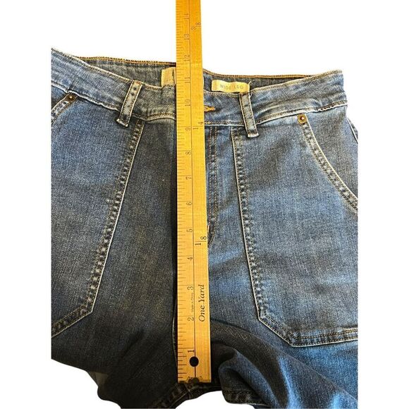 Logo by Lori Goldstein wide leg high waisted woman’s 4 indigo denim jeans qvc - Picture 7 of 10